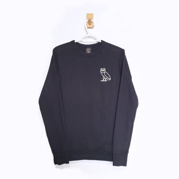 OVO Black Cotton Long Sleeve Shirt with Logo - Size Small - Picture 1 of 9